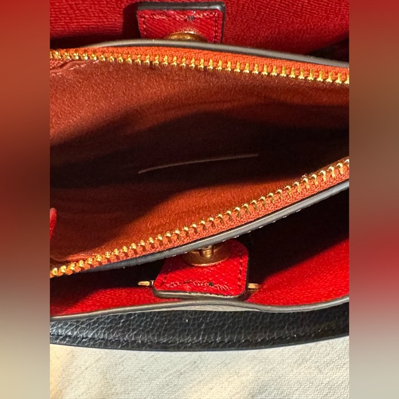 Coach Mollie Bucket 22 Black and Red Leather Bag - Picture 6 of 11